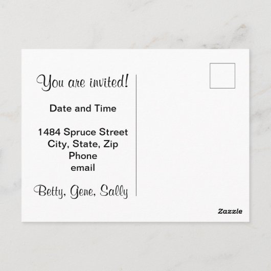 Open House-Briefkaart aanpassen Briefkaart (Achterkant)