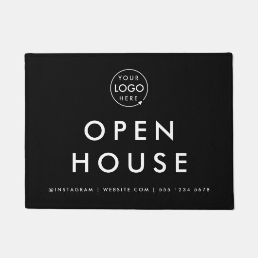 Open House Deurmat | Aangepaste Makelaar Logo Inga (Voorkant)