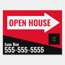 Open House Direction - Zwart & rood