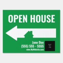 Open House Directional Sign - 18x24 - Groene Aange