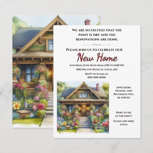 Open House Feestelijke Nieuw Huis Partij Evenement Kaart (Voorkant / Achterkant)