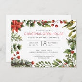Open House Floral-kerstfeestdag Kaart (Voorkant / Achterkant)