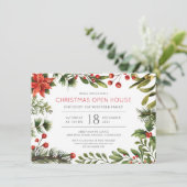 Open House Floral-kerstfeestdag Kaart (Staand voorkant)