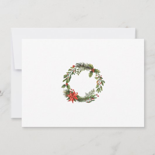 Open House Floral-kerstfeestdag Kaart (Achterkant)