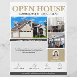 Open House Gold Real Estate Flyer