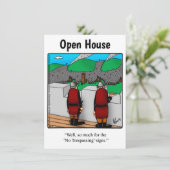 Open House Humoureuze uitnodigingen "spectickles" (Staand voorkant)