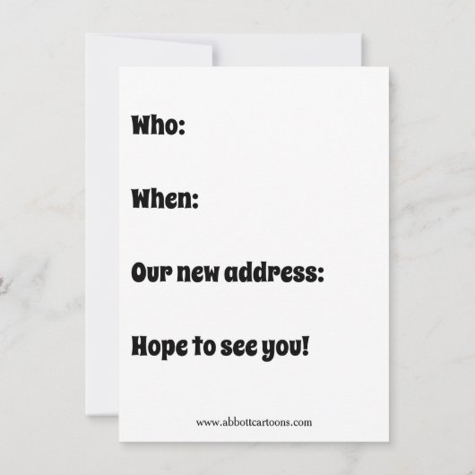 Open House Humoureuze uitnodigingen "spectickles" (Achterkant)