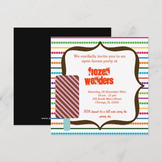 Open House Ice Cream salon Kaart (Voorkant / Achterkant)