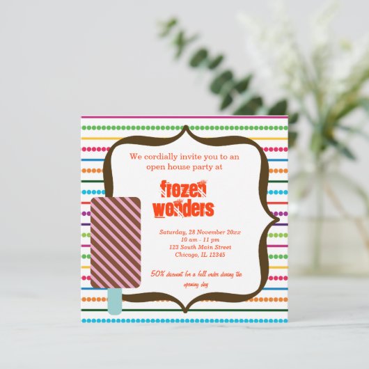 Open House Ice Cream salon Kaart (Staand voorkant)