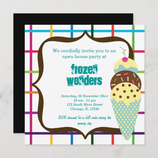 Open House Ice Cream salon Kaart (Voorkant / Achterkant)