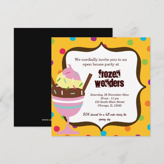 Open House Ice Cream Salon Kaart (Voorkant / Achterkant)