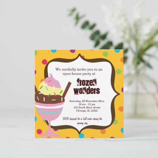 Open House Ice Cream Salon Kaart (Staand voorkant)