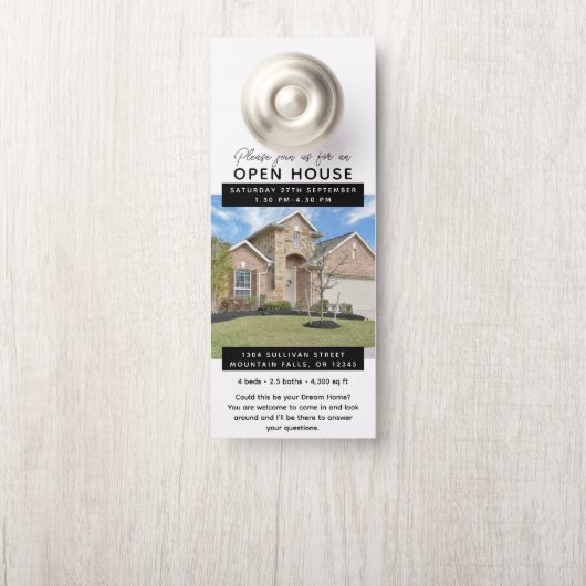 Open House Invitation Real Estate Farming Deurhanger (Op knop)