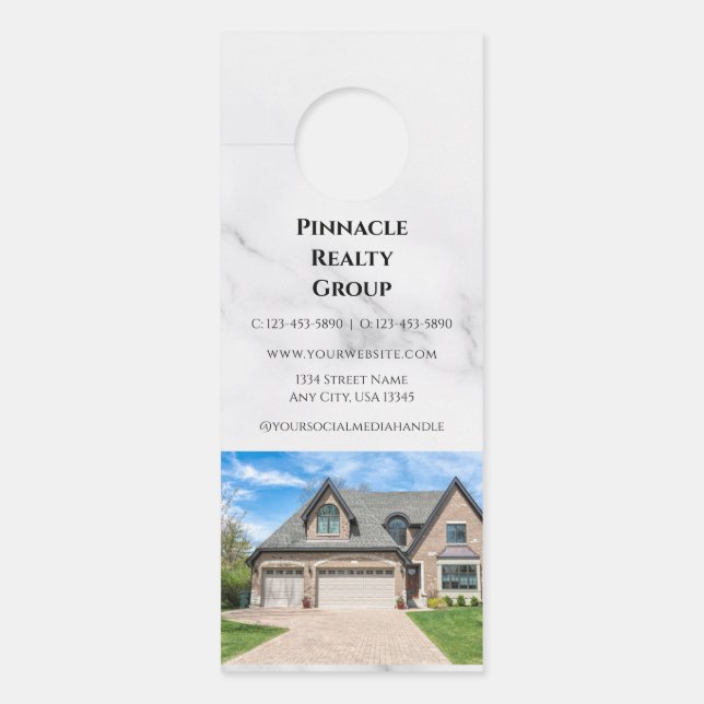 Open House Invitation Real Estate Farming Door Han Deurhanger (Voorkant)