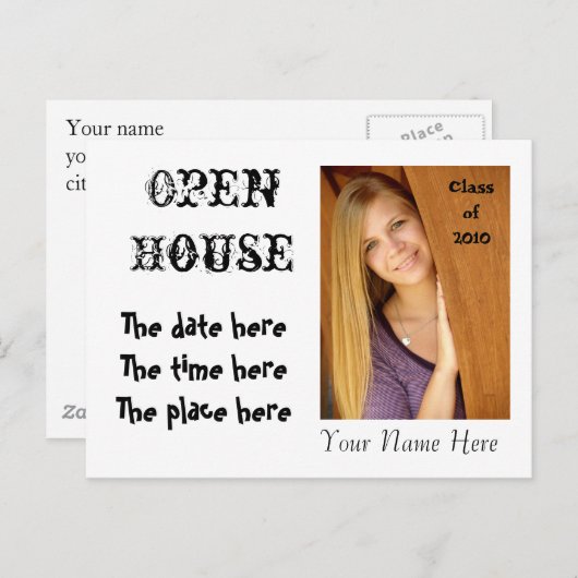 Open House Invitation - u ontwerpt het - Gepersona Uitnodiging Briefkaart (Voorkant / Achterkant)