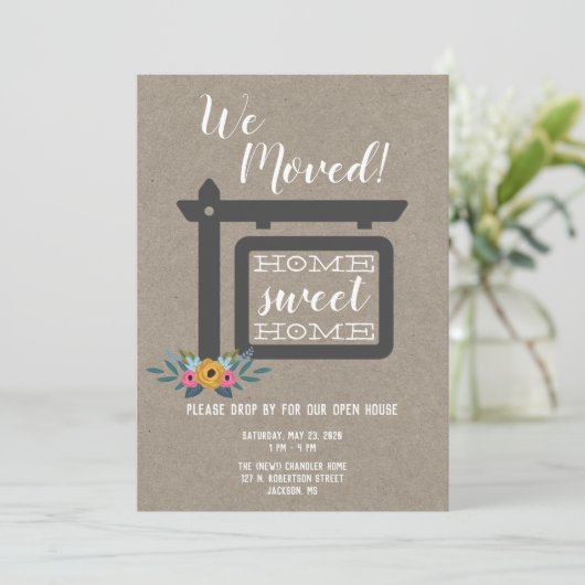 Open House Invitation, We Moved Uitnodiging (Staand voorkant)