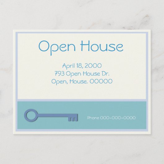 Open House Key Graphic Uitnodiging Briefkaart (Voorkant)