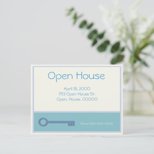 Open House Key Graphic Uitnodiging Briefkaart (Staand voorkant)