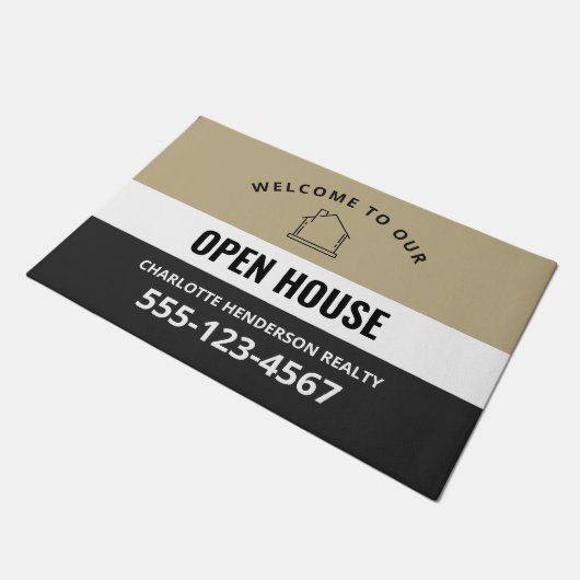 Open House Logo Welcome Sign Doormat Deurmat (Schuin)