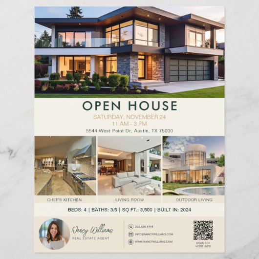 Open House Makelaarsfolder | Luxe Makelaar Flyer (Voorkant)