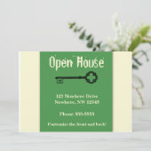 Open House met Old Fashioned Key Uitnodiging (Staand voorkant)