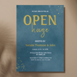 Open House Navy Blauw Strooi Goud Kaart
