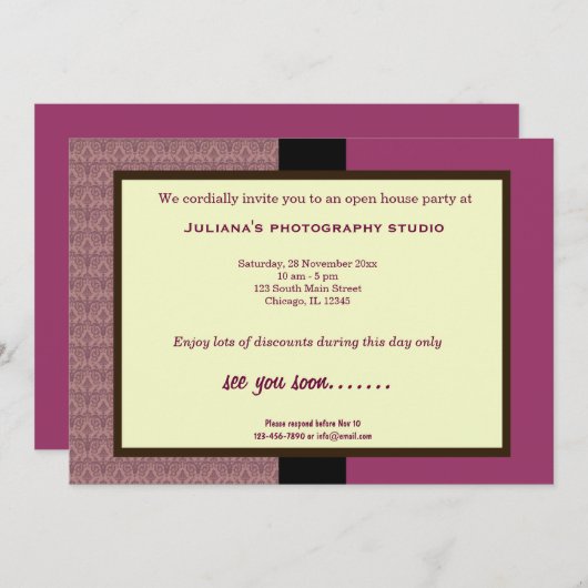 Open House New Business Kaart (Voorkant / Achterkant)