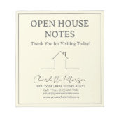Open House Notepad for Realtors Notitieblok (Voorkant)