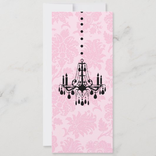 Open House Pink Victoriaans Damask Kaart (Achterkant)