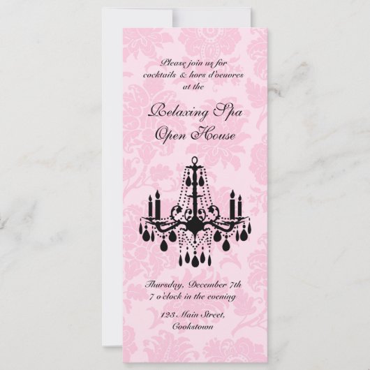 Open House Pink Victoriaans Damask Kaart (Voorkant)