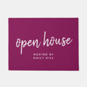 Open House Property Listing Pink Real Estate Deurmat (Voorkant)