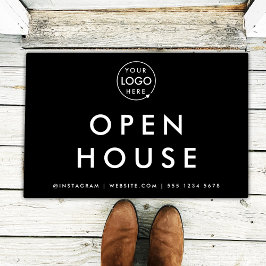 Open House Real Estate Agency Modern Black Realtor Deurmat