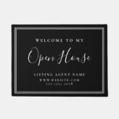 Open House Real Estate Black Elegant Chic Realtor Deurmat (Voorkant)