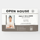 Open House Real Estate Logo QR Promotional Spandoek (Horizontaal)