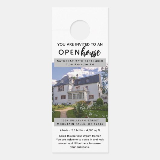 Open House Real Estate Marketing Deurhanger (Voorkant)