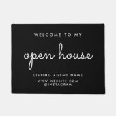 Open House Real Estate Modern Black Realtor Deurmat (Voorkant)