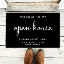 Open House Real Estate Modern Black Realtor