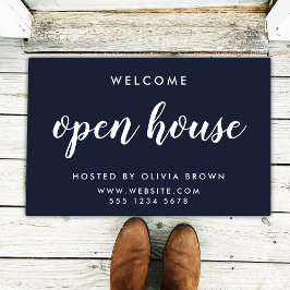 Open House Real Estate Navy Blue Realtor Deurmat