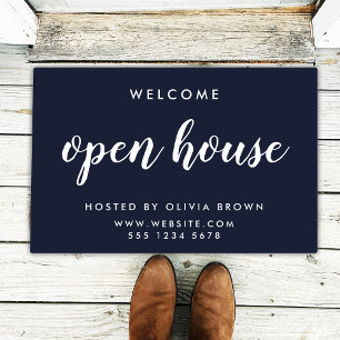 Open House Real Estate Navy Blue Realtor Deurmat
