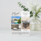 Open House Real Estate Photo Modern Grey Marketing Briefkaart (Staand voorkant)