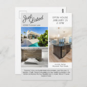 Open House Real Estate Photo Modern Grey Marketing Briefkaart (Voorkant / Achterkant)