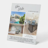 Open House Real Estate Photo Template Chic Gray Reclamebord Met Voetstuk (Voorkant)