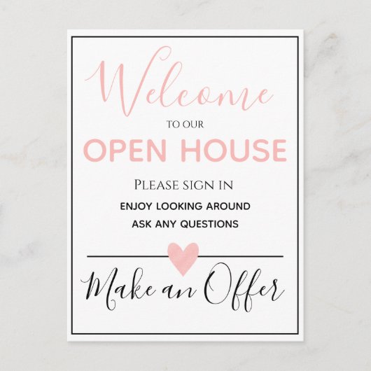 Open House Real Estate Sign Briefkaart (Voorkant)