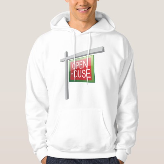 Open House Real Estate Sign Mannen Hoodie (Voorkant)