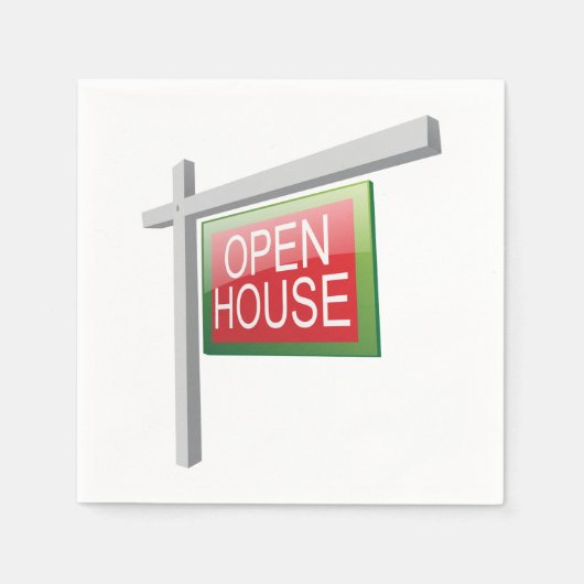Open House Real Estate Sign Paper Napkins Servet (Voorkant)