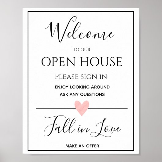 Open House Real Estate Sign Poster (Voorkant)