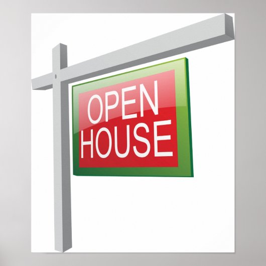 Open House Real Estate Sign Poster (Voorkant)