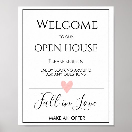 Open House Real Estate Sign Poster (Voorkant)