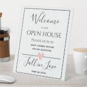 Open House Real Estate Sign Reclamebord Met Voetstuk (Insitu)