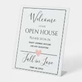 Open House Real Estate Sign Reclamebord Met Voetstuk (Voorkant)